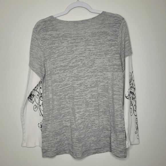 Vintage y2k grunge mcbling emo cyber goth long sleeve shirt combo size xl - Picture 2 of 7